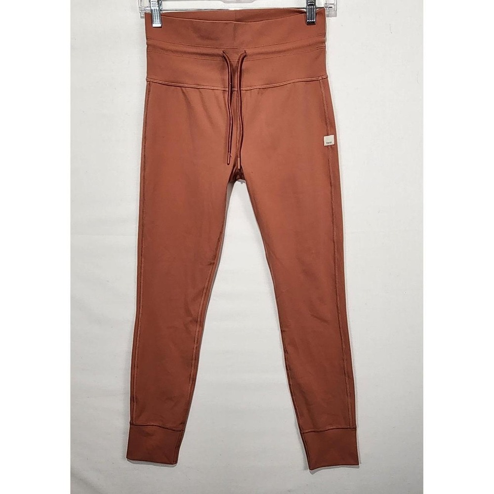 Vuori Women's Size M Performance Jogger Leggings Rust Brown Drawstring Athletic